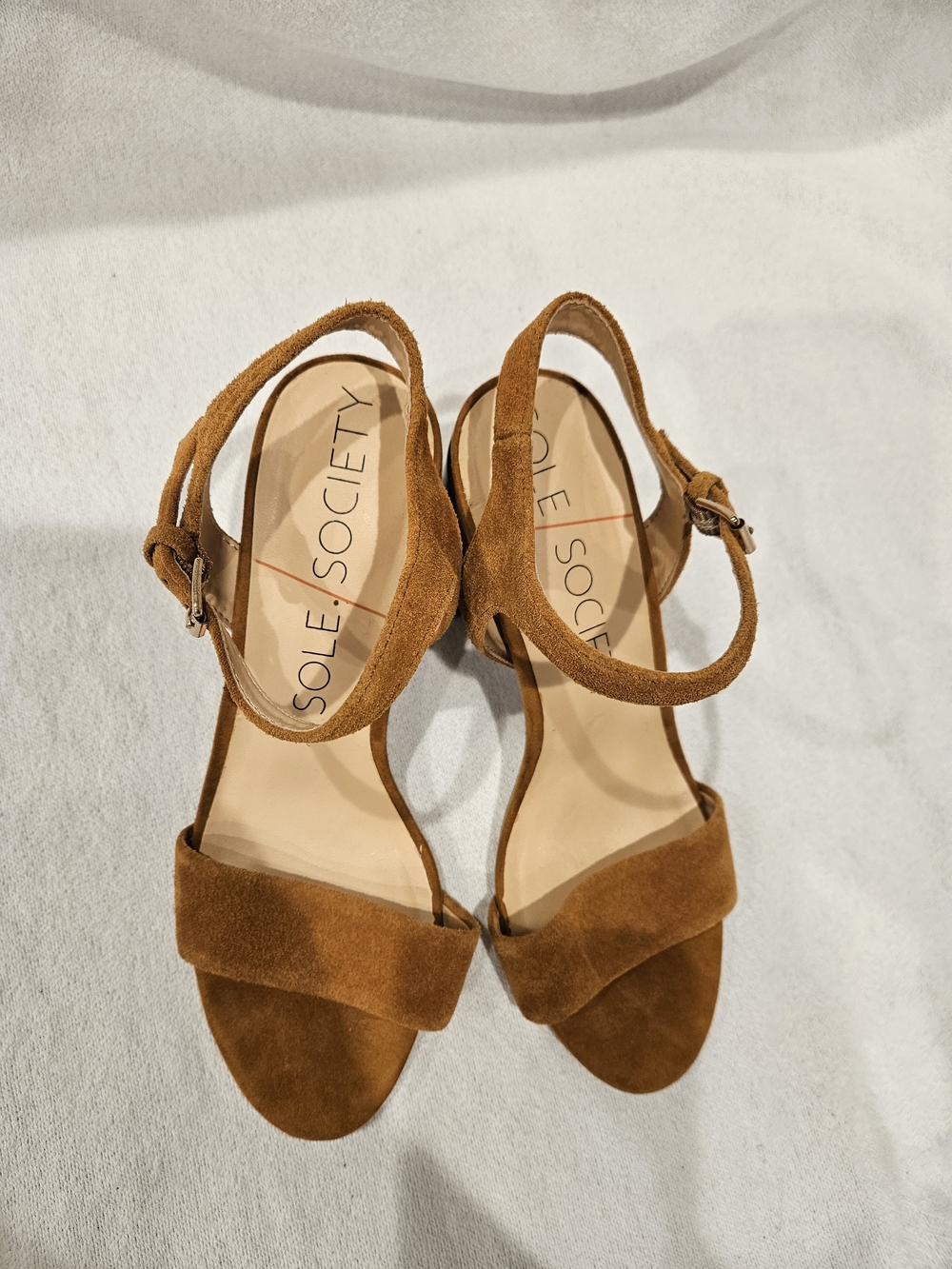 Sole Society Women’s Chestnut Tan Suede Ankle Strap Sandals 8 - Picture 5 of 7